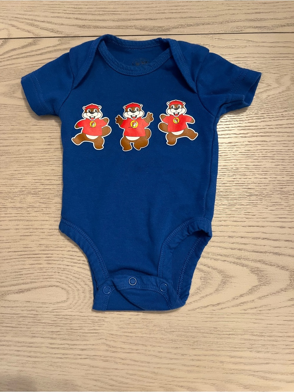 Blue Baby One-Piece Onsie with Buc-ee